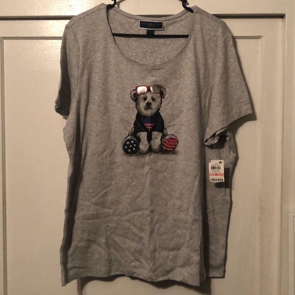 Gray Shirt with Teddy Bear Design